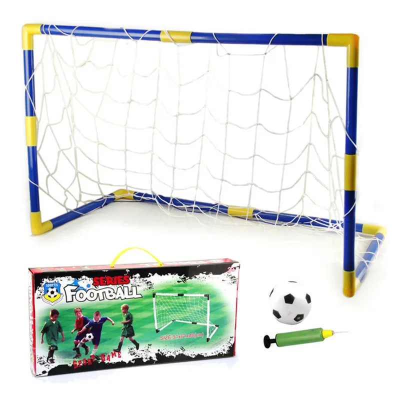 Kinder Fußball Fußball Tor Ball Pumpe Tragbares Netz Indoor Outdoor Toy Kit 