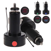 2 IN 1 Car Battery Monitor Voltmeter Thermometer DF-01-TV Digit Display Red Green Blue car voltmeter 7.2*3.8cm High Quality