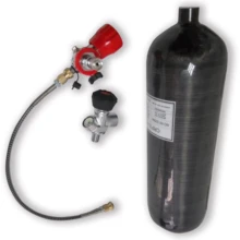 AC368301 Pcp Кондор Черный углеродного волокна Пейнтбол Танк Hpa Co2 Air RifleTank 6.8L M18* 1,5 4500PSI для подводного пистолета с клапаном