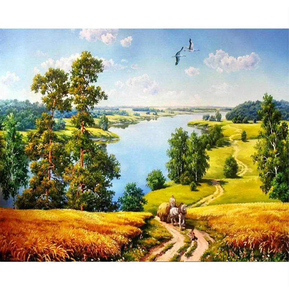 Пейзаж живопись Раскраска по номерам картины номера пронумерованные Pintar por Numeros