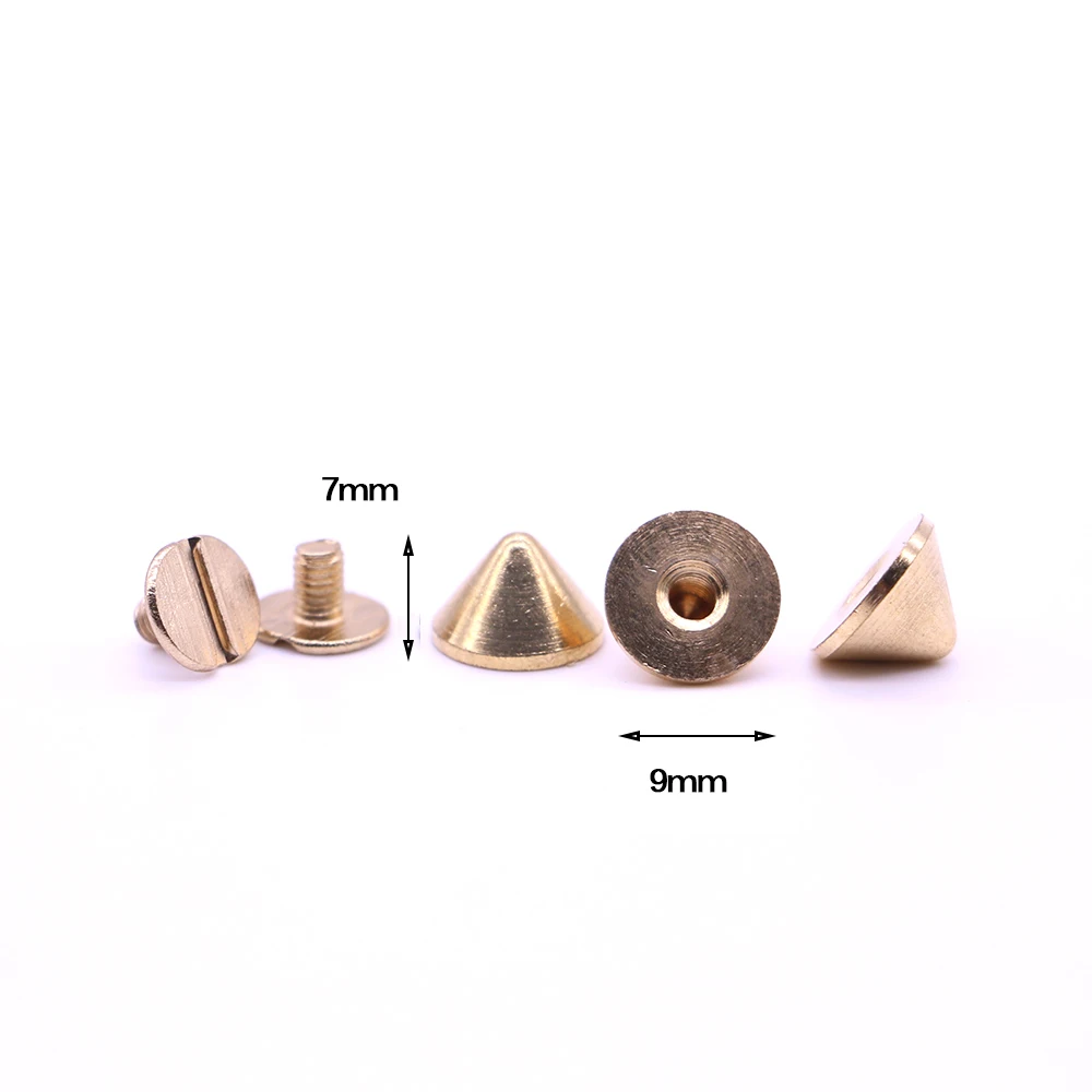 

New 10sets/pack 9mm (Diameter), 7mm (Height) studs brass silver and gold Color metal studs for clothing rose gold stud B-15