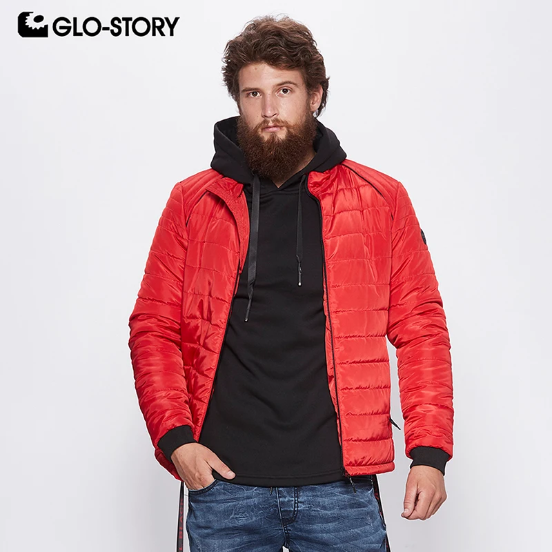 GLO-STORY Для мужчин 2018 Lightweigh среднем толстом ветровка зимние куртки человек