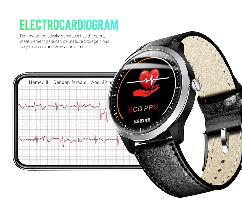 Topest ECG+ PPG спортивные часы для мужчин и женщин фитнес-трекер Смарт-браслет монитор артериального давления кожаный Смарт-браслет Relogio Masculino