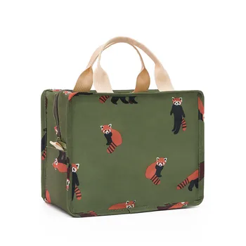 

fox Green Portable Waterproof Lunch Bag for Women kids Men Lunch Box Bag Tote canvas lunch bag Insulation Package Portable