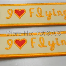 Я люблю летать обе стороны Вышивка Чемодан тег