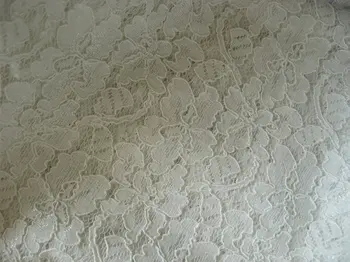 

1 yard cord wedding dress lace, off White Bridal Alencon Lace Fabric, corded lace fabric MF160