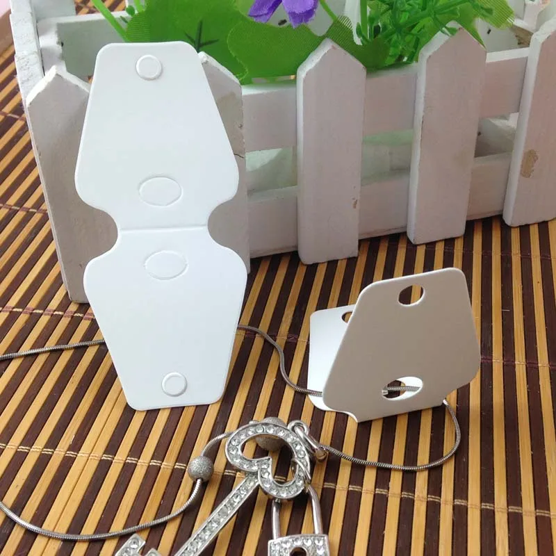 2016 Hot White Blank Key Chain Card Necklace Card DIY Necklace Card Key