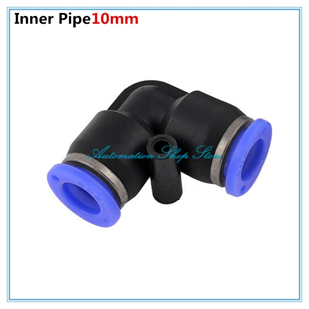 5Pcs Pneumatic 10mm OD Tube Right Angle Elbow Quick Fittings Connector