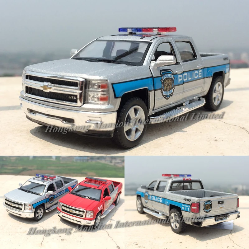 

1:46 Scale Diecast Special Police Emergency & Fire Fighter Car Model For Chevrolet SILVERADO 2014 PICKUP Collection Metal Toys
