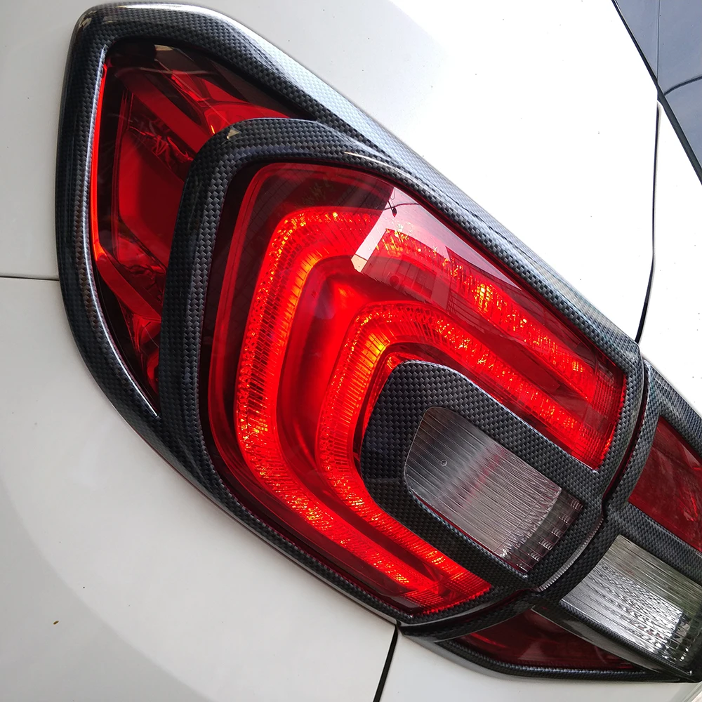 Автомобильный задний светильник, Накладка 4 шт., карбоновое волокно, АБС пластик, автомобильные аксессуары, задняя крышка лампы для ford everest endeavor 2013