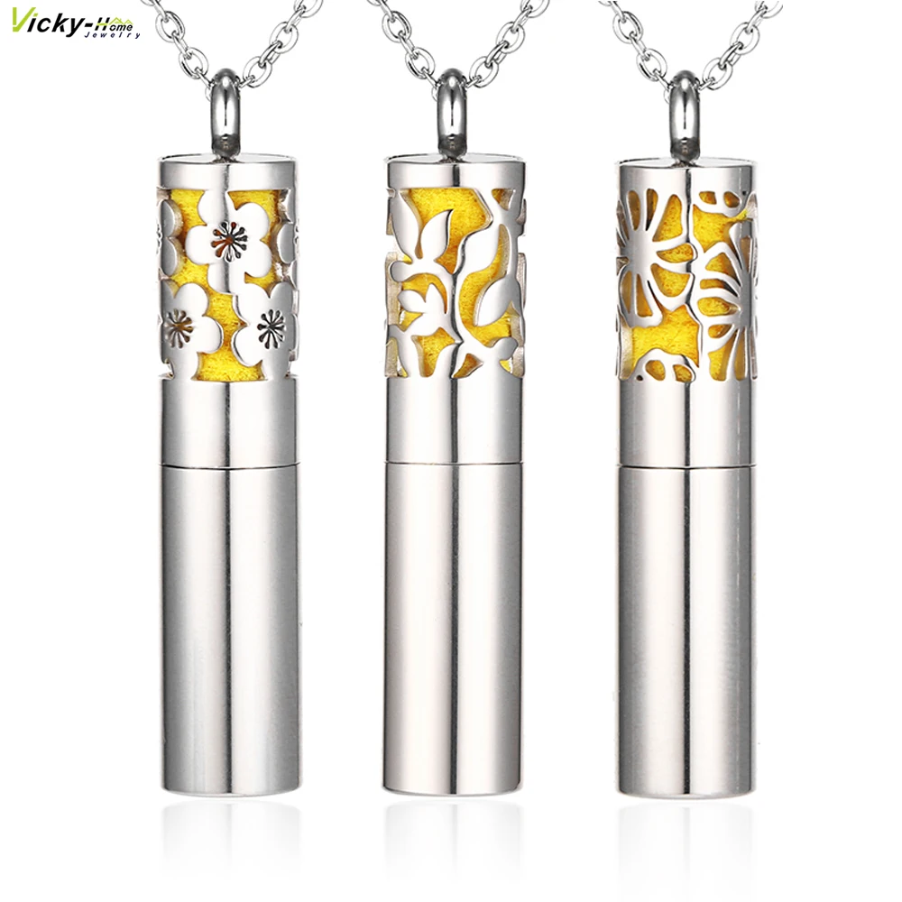 

316L Stainless Steel Essential Oil Container Pendant Necklace Black Diffuser Pendant Aromatherapy Locket Jewelry Whistle Kids