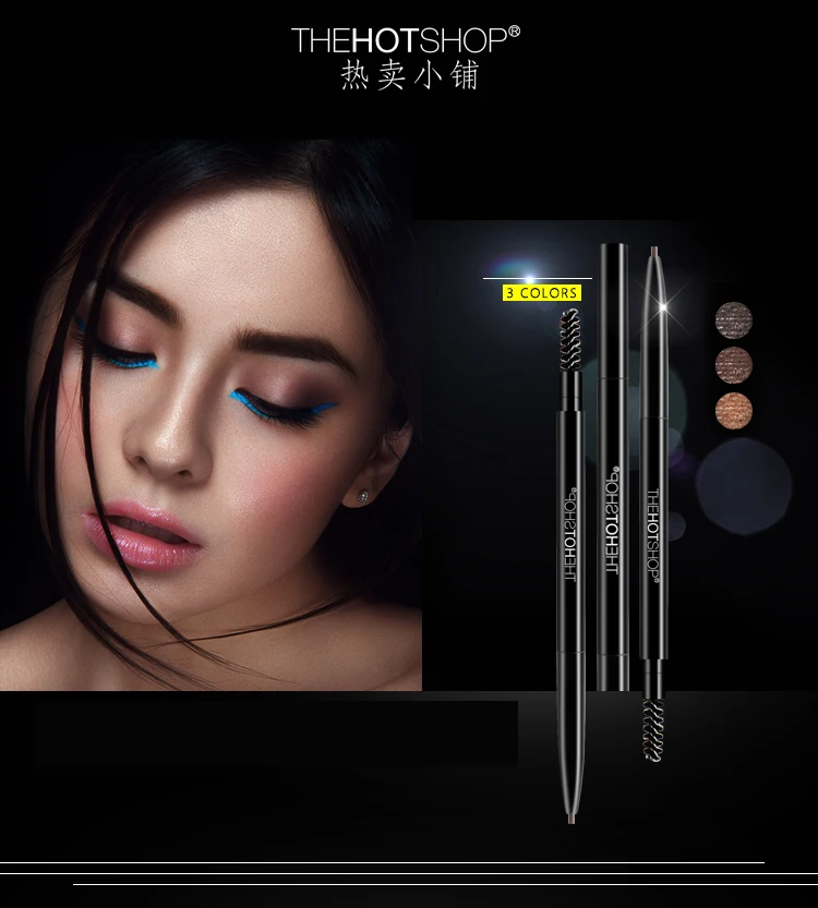 

3 Colors Waterproof Eyebrow Pencil With Brush Black Brown Eyebrow Dye For Eye Brow Paint Professional Makeup Full Cosmetics