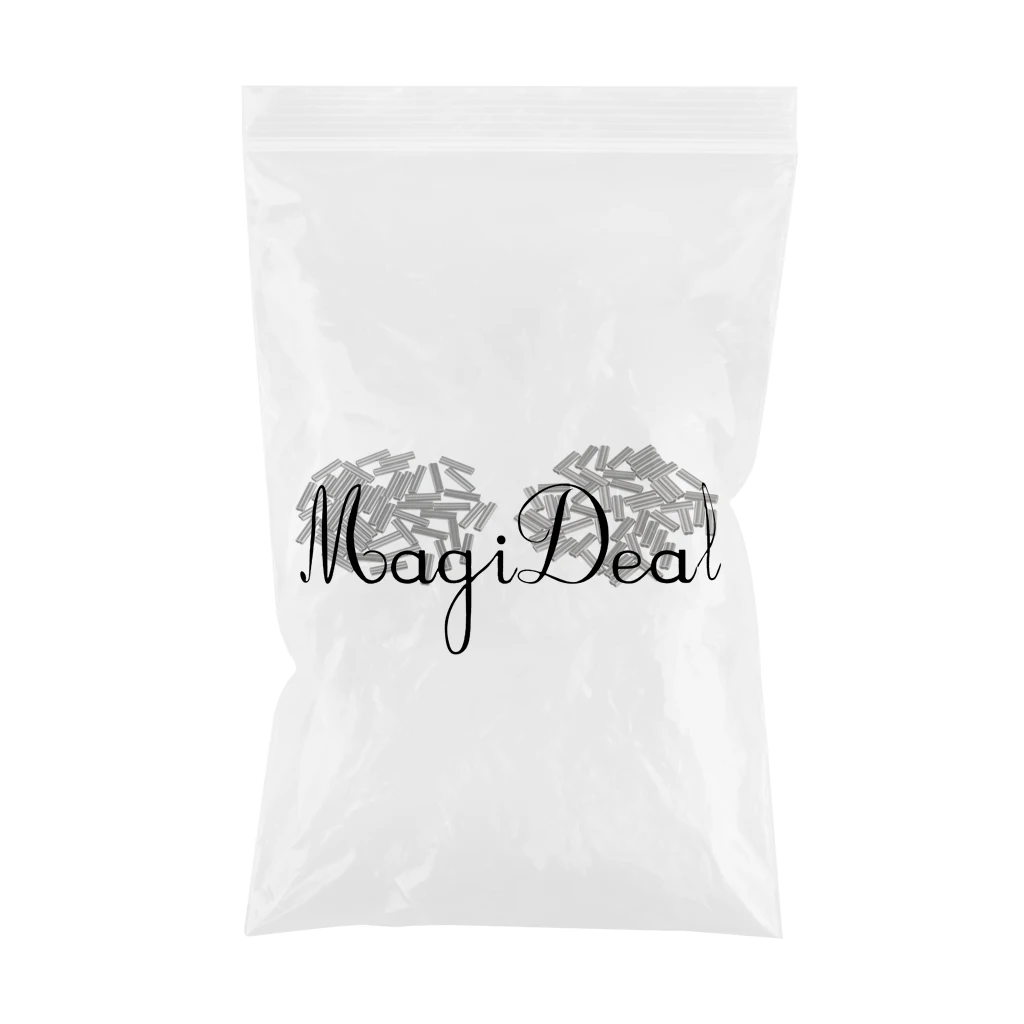 100pcs/lot Double Micro Crimps Fishing Line Mono Braid Wire Trace Sleeves, 2 Sizes fishing line tube accessories
