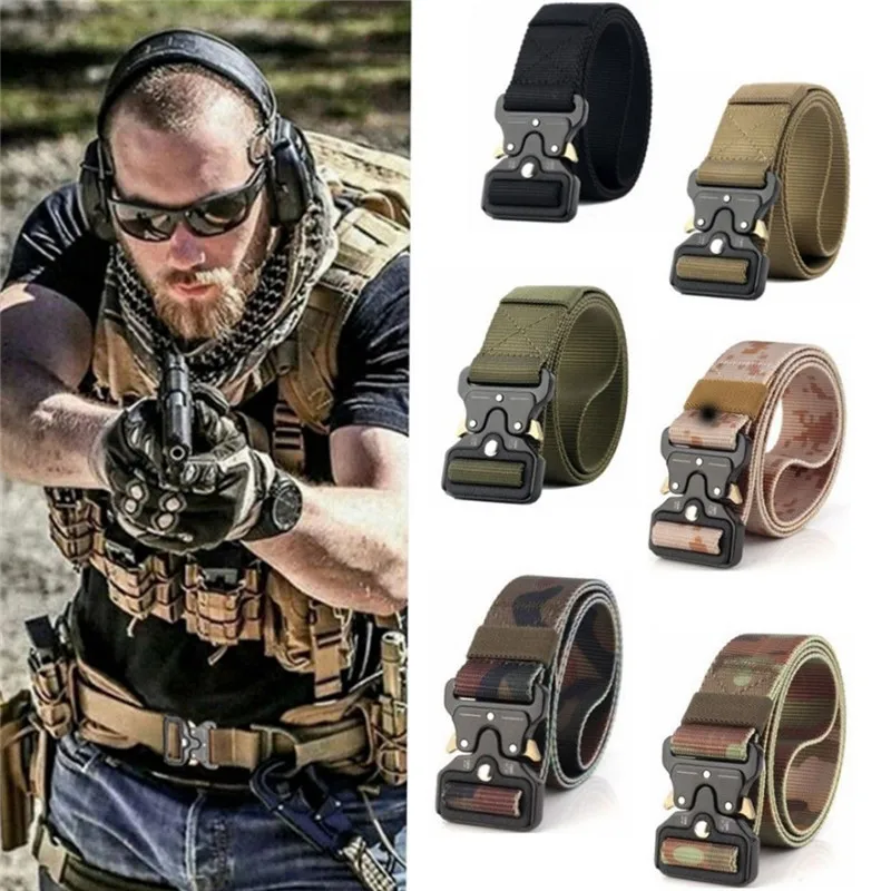 Elastic Canvas Tactical Belts For Men High Quality Army Military Male