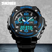 SKMEI Для мужчин спортивные часы Для мужчин 50 м Водонепроницаемый Нержавеющая сталь хронограф цифровые часы Наручные часы Relogio Masculino 1333