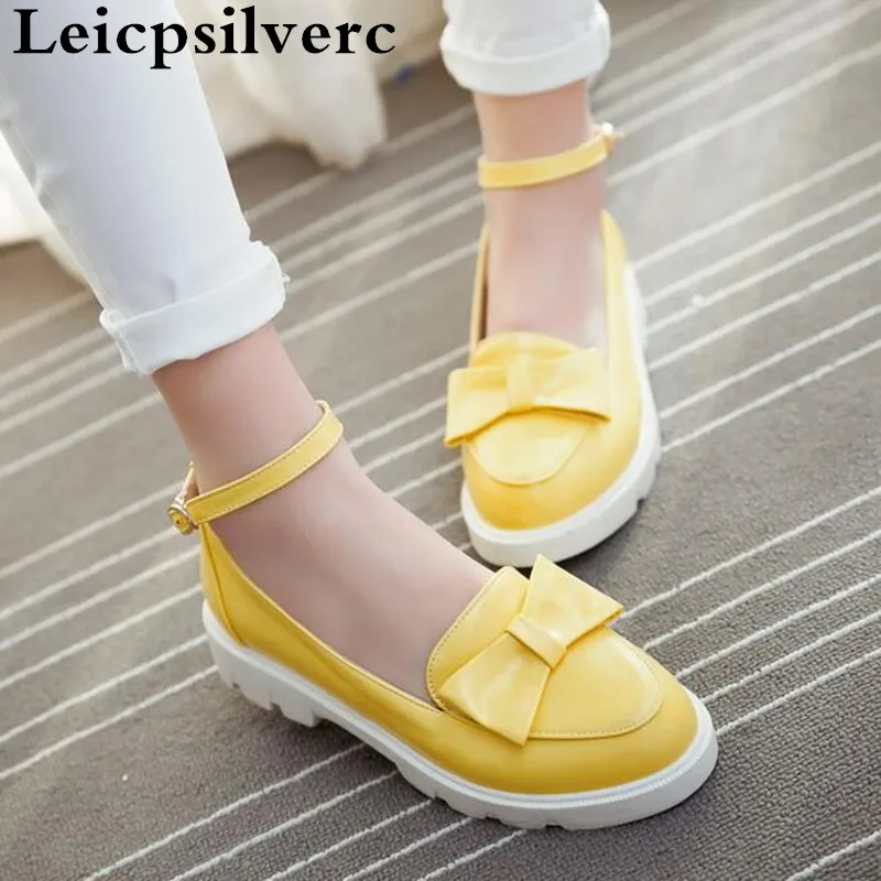 

Spring new girls' leather shoes sweet ties princess shoes big children high heeled women's single shoes