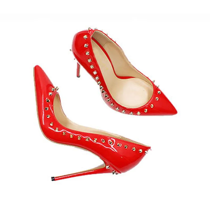 Gold Needle Rivets Red Bottom High Heels Women Shoes - China Red Bottom and  High Heels price