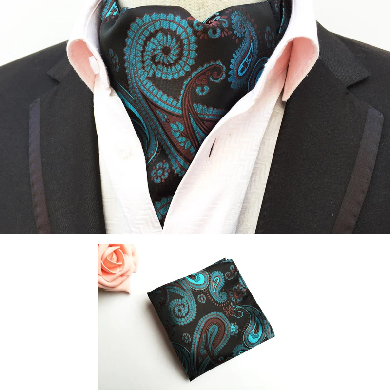 2 Pcs/Set Designer's Formal Scarf Set Unique Woven Scarves with Handkerchief for Men Gift head scarves for men