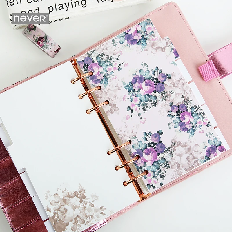 NEVER Rose Series A6 планировщик разделителей указателей страниц для Filofax спиральная