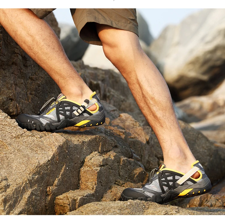 Большой Размеры летние болотных обувь быстросохнущие обувь для пляжного отдыха для Для мужчин дышащая походная водонепроницаемая обувь