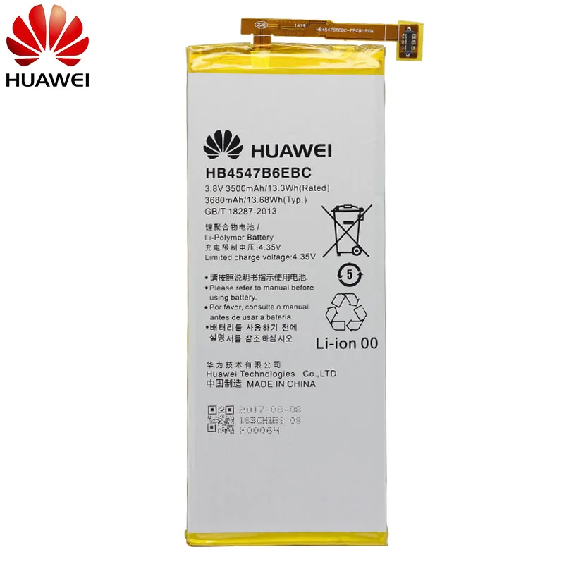 Мазь Хуа Вэй оригинальная замена телефон Батарея HB4547B6EBC для huawei для НУА Вэй слава 6 Plus PE-TL20 PE-TL10 PE-CL00 PE-UL00 3500 мА-ч