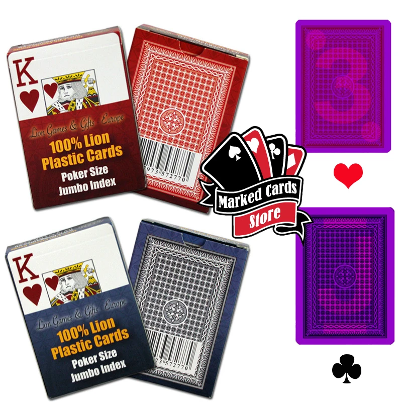 

Lion 100% Plastic Playing Cards for Perspective Sunglasses Poker Cheat Detecting Devices With Jumbo Index and Poker Size