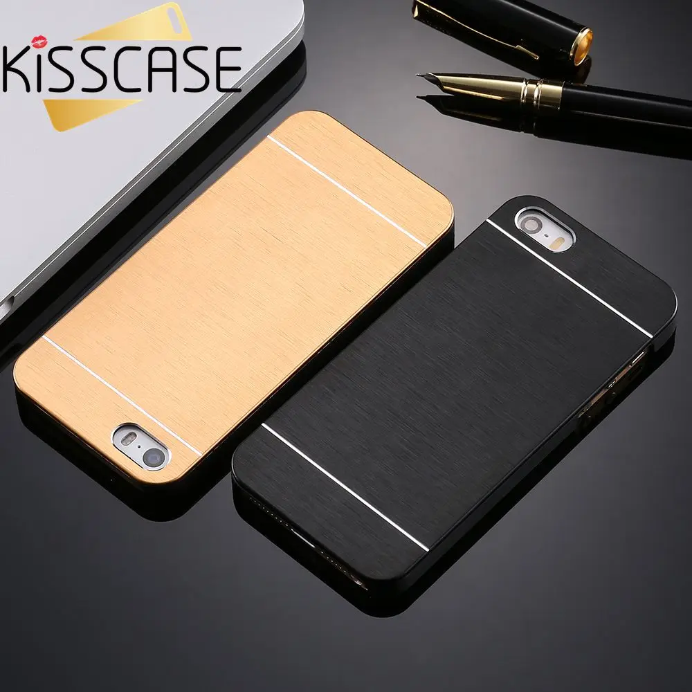 KISSCASE Aluminum Anti-knock Plastic Case For iPhone 5 5S SE 4S Metal Hard Back Phone Cases 7 6 6S Plus Cover Shells |