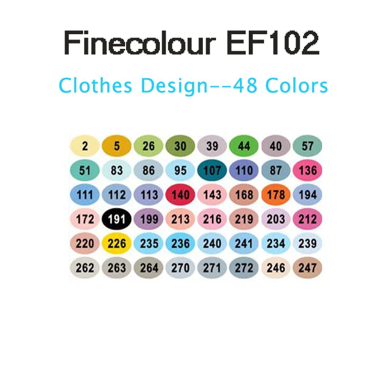 Finecolour EF102 двухсторонняя 72 цвета Кисть ручка искусство маркеры профессиональные для искусства эскиз окраска живопись манга и дизайн - Цвет: 48 clothes