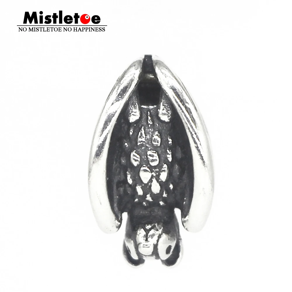 

Mistletoe Jewelry 925 Sterling Silver Halloween Sleeping Bat Charm Bead Fit European Troll Bracelet