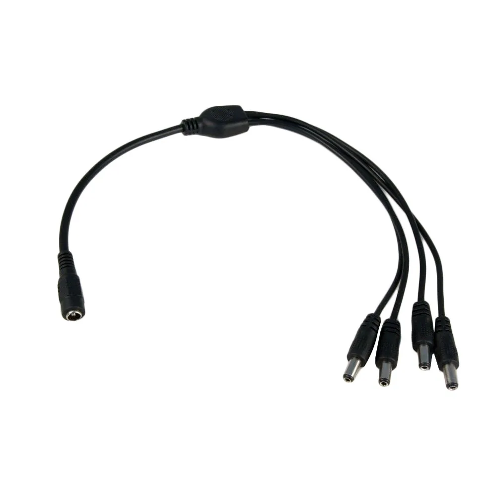 1 Female to 4 Male 4 Channel Splitter Power Cable for CCTV Security Camera DVR