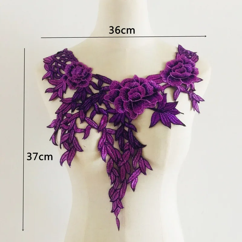 FFLACELL кружевной воротник Элегантная вышивка красивые цветы кружевной вырез ткань DIY воротник кружевной ткани для шитья Ремесло