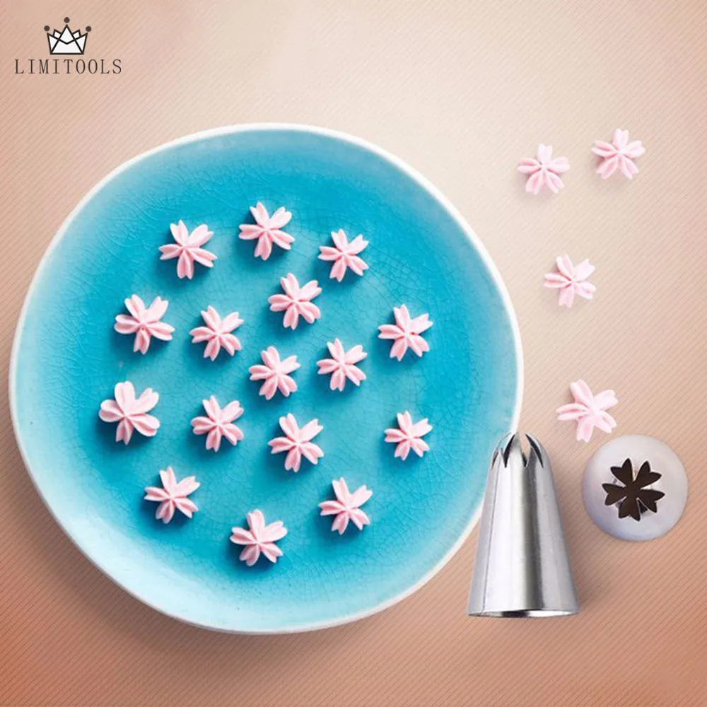 

LIMITOOLS 1Pcs Utility Nozzle Stainless Steel Seamless Flower Cherry Blossoms Decorating Tip Icing Cake Tools Baking Bakeware