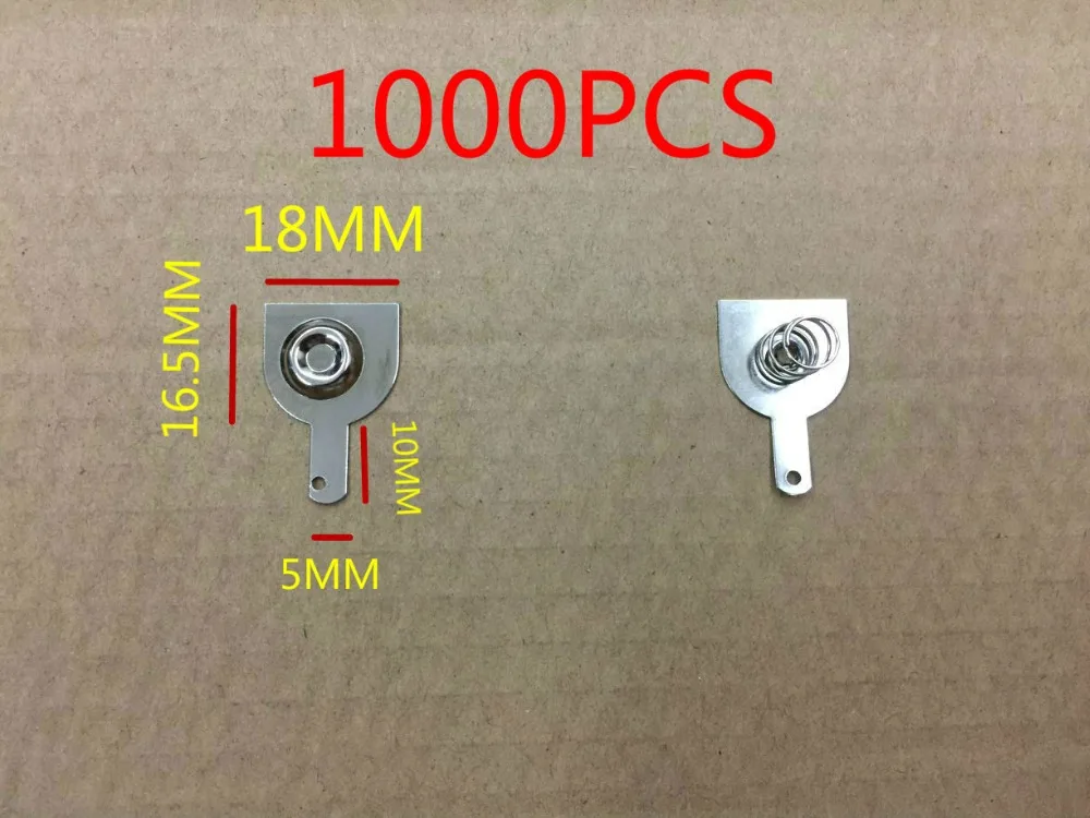 

Free delivery 1000pcs 18650 battery pack 16.5MM*18MM spring contact piece battery box positive and negative single pole batte