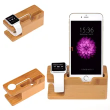 Wood Apple phone stand smart watches apple watch charging table base bamboo stand for iPhone 5s/6/7/8 iwatch series 1/2/3