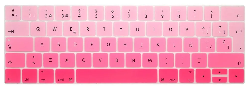 Градиентный чехол с испанской силиконовой клавиатурой для нового MacBook Pro 13 &quotA1706