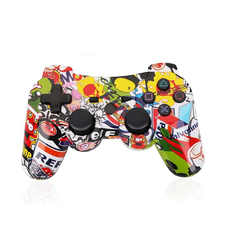 Для PS3 беспроводной контроллер геймпад для PlayStation 3 шестиосевой беспроводной для PS3 контроллер Джойстик Joy Pad с кабелем - Цвет: Colorful