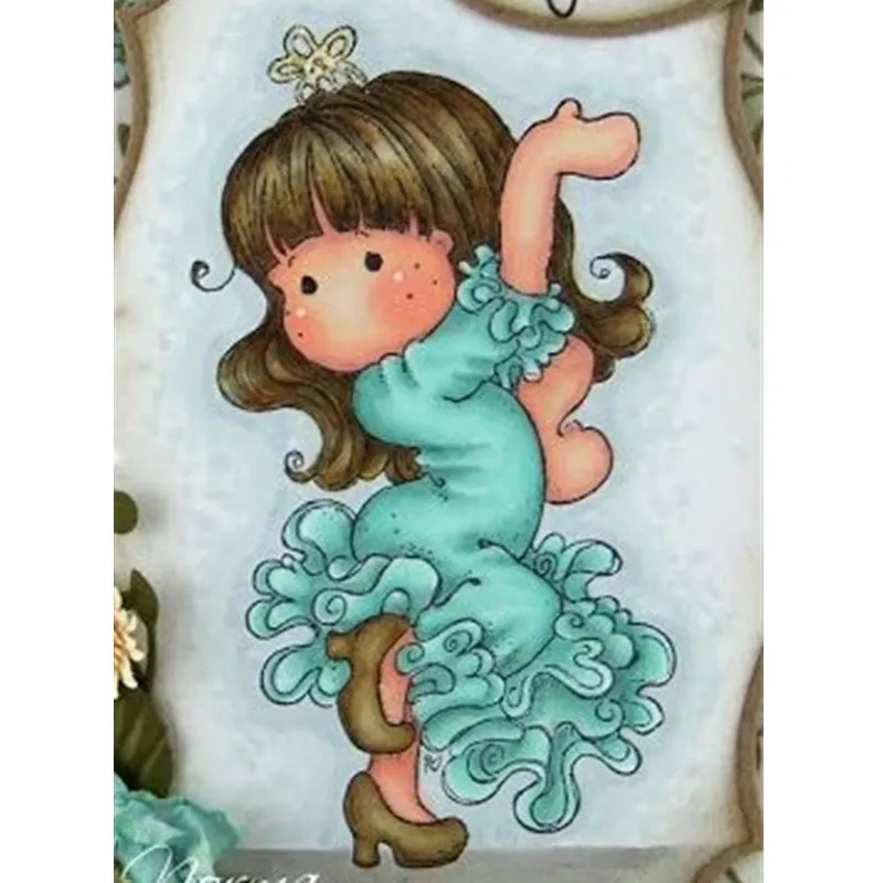 

Girl Metal Cutting Dies and Transparent Clear Stamp for DIY Scrapbooking/photo album Decorative Card making