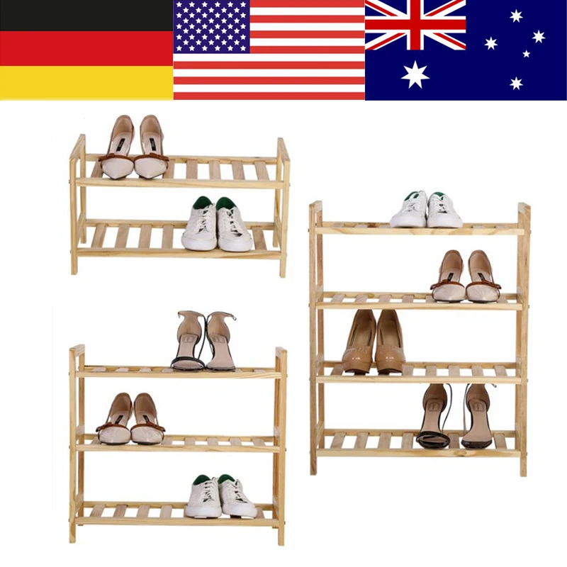 

2/3/4 Tier Wooden Shoe Rack Standing Shelf Entryway Hallway Storage Unit Organizer Shoe Storage Rack Living Room Shoe Cabinet