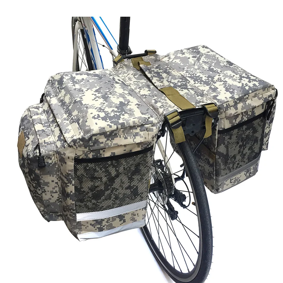 Sale NEWBOLER Cycling Bike Bicycle 43L Rear Bag Camouflage Tail Seat Trunk Pack MTB Rode Bike Travel Storage Box and Waterproof Cover 1