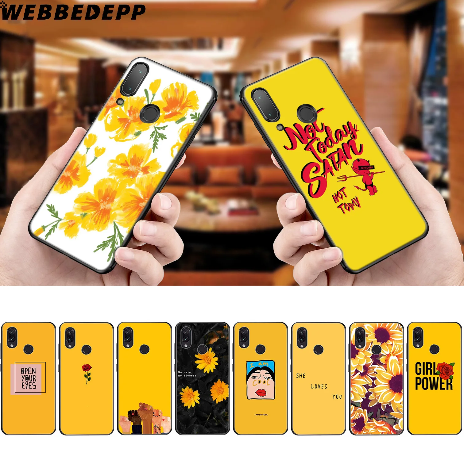 WEBBEDEPP Aesthetics Yellow Pattern Soft Case for Xiaomi Redmi K20 7A 4A 4X 5 5A 6 6A S2 Note 8 4 7 Pro Plus Prime |