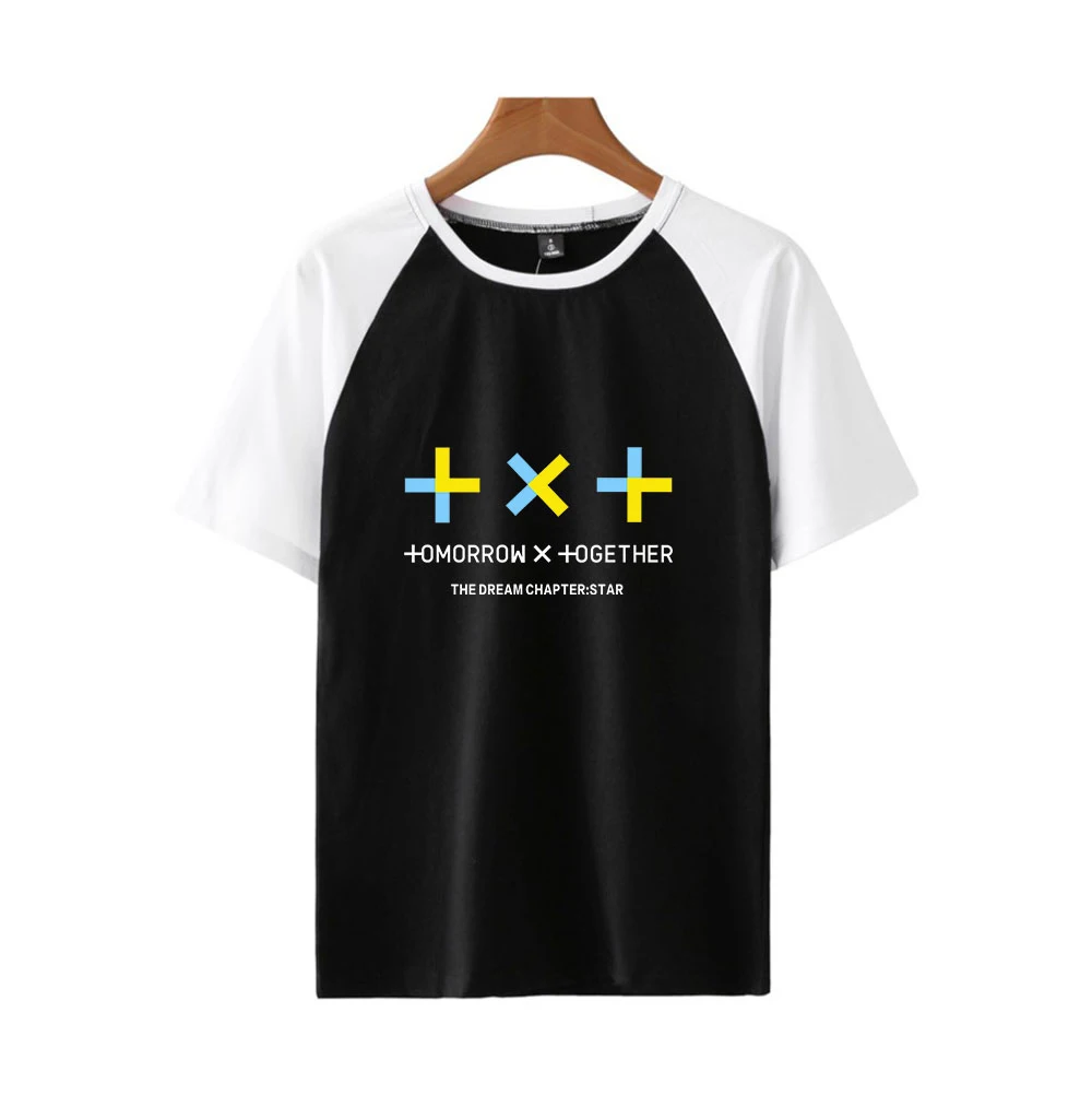 Kpop TXT завтра X вместе Группа Логотип YEONJUN реглан с короткими рукавами модные
