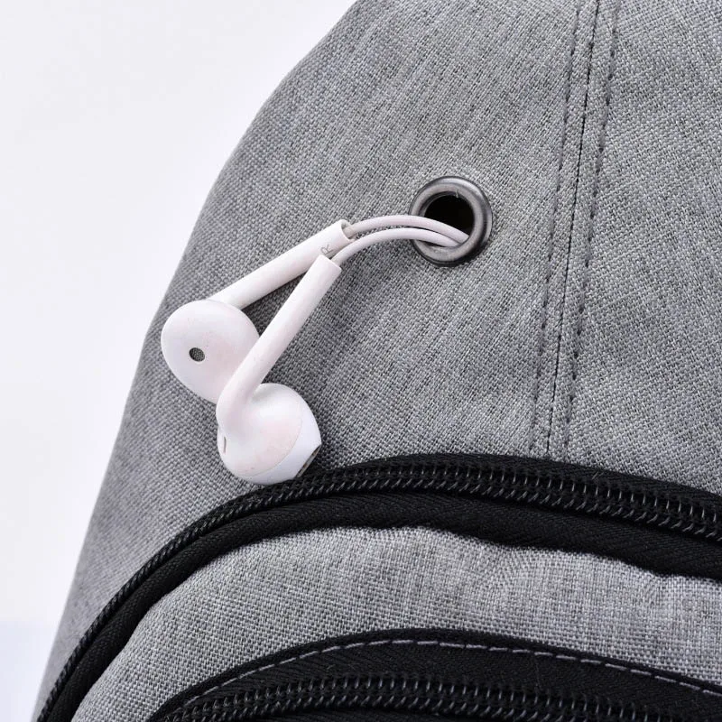 Anti Theft Men Backpack Canvas USB Rechargeable Chest Bag Headphone Hole Teenager Single Shoulder Boy Bag Sac A Dos Homme BP0212 (6)