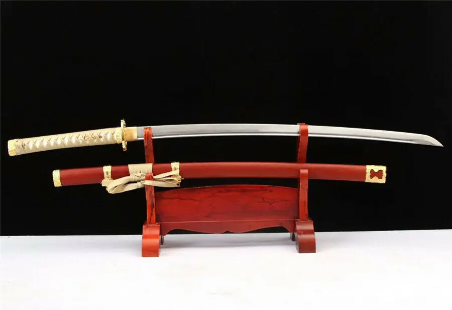 Full HandMade Japanese Officer Sword Samurai Katana Very Sharp Damascus Steel Blade Battle Ready