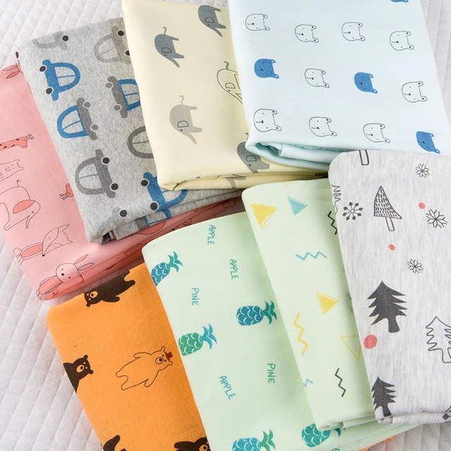 New Baby cotton knitted fabric Printed Cotton Jersey fabric by half