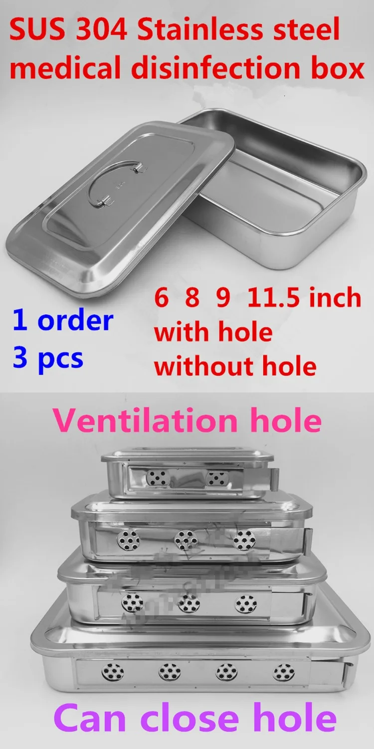

304 Stainless steel high temperature pressure disinfection box Medical instrument Container storage cassette sterilizing case