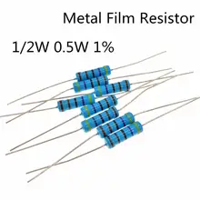 30~ 100 шт 1/2 Вт 1 м Ом 1/2 Вт 1% радиальный DIP металлический пленочный осевой резистор 1 МОм 0,5 Вт 1% резисторы
