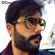 Квадратные Солнцезащитные очки больших размеров для мужчин и женщин с толстой металлической оправой, брендовые дизайнерские модные мужские и женские очки 45449