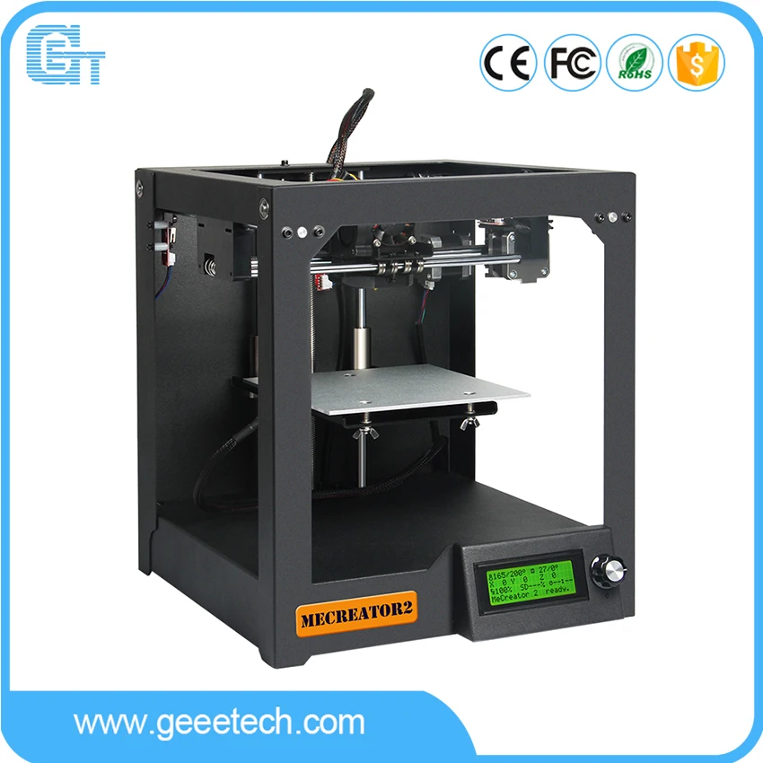 Wholesale Geeetech 3D Printer MeCreator 2 Desktop Full Assembled 160x160x160mm High quality Steel Chasis