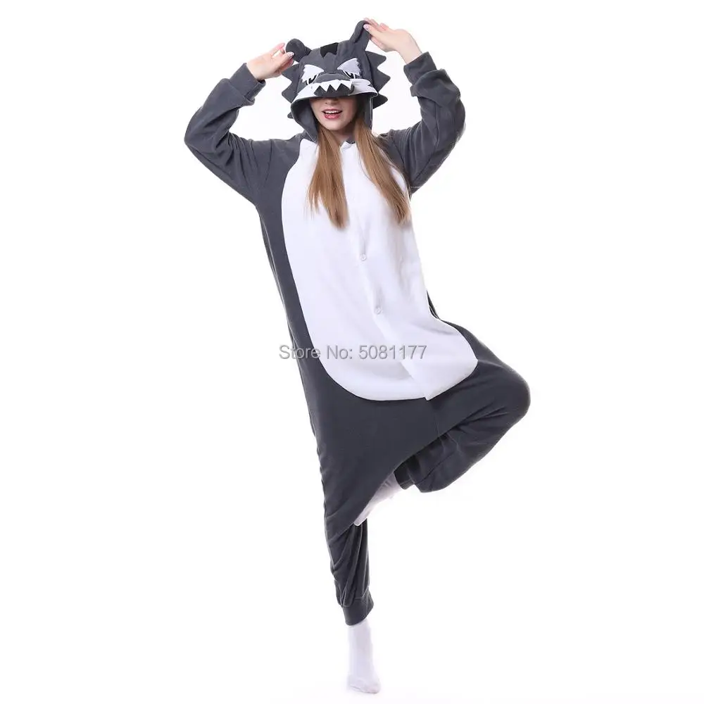 

Animal Onesie Adult for Women Men Pajamas Cosplay Sleepwear Halloween Wolf Cartoon Pajamas