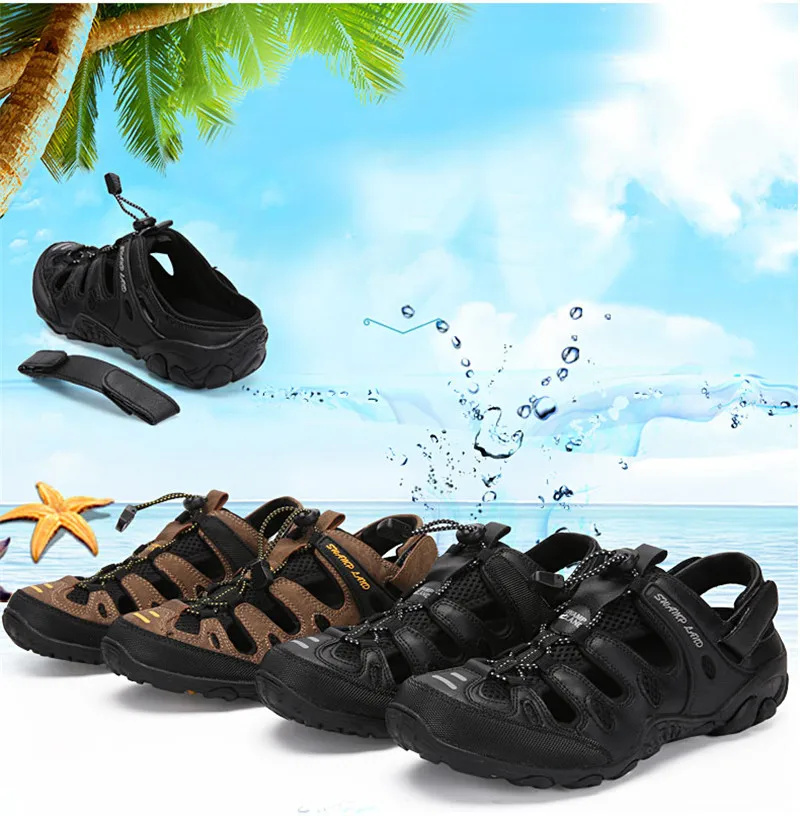 Мужские сандалии; модная летняя обувь; Мужские дышащие сандалии; повседневная обувь; пляжные сабо; водонепроницаемая обувь; нескользящие шлепанцы; zapatos hombre